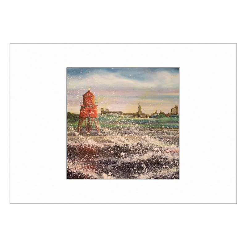 Herd Groyne Limited Edition Print with Mount